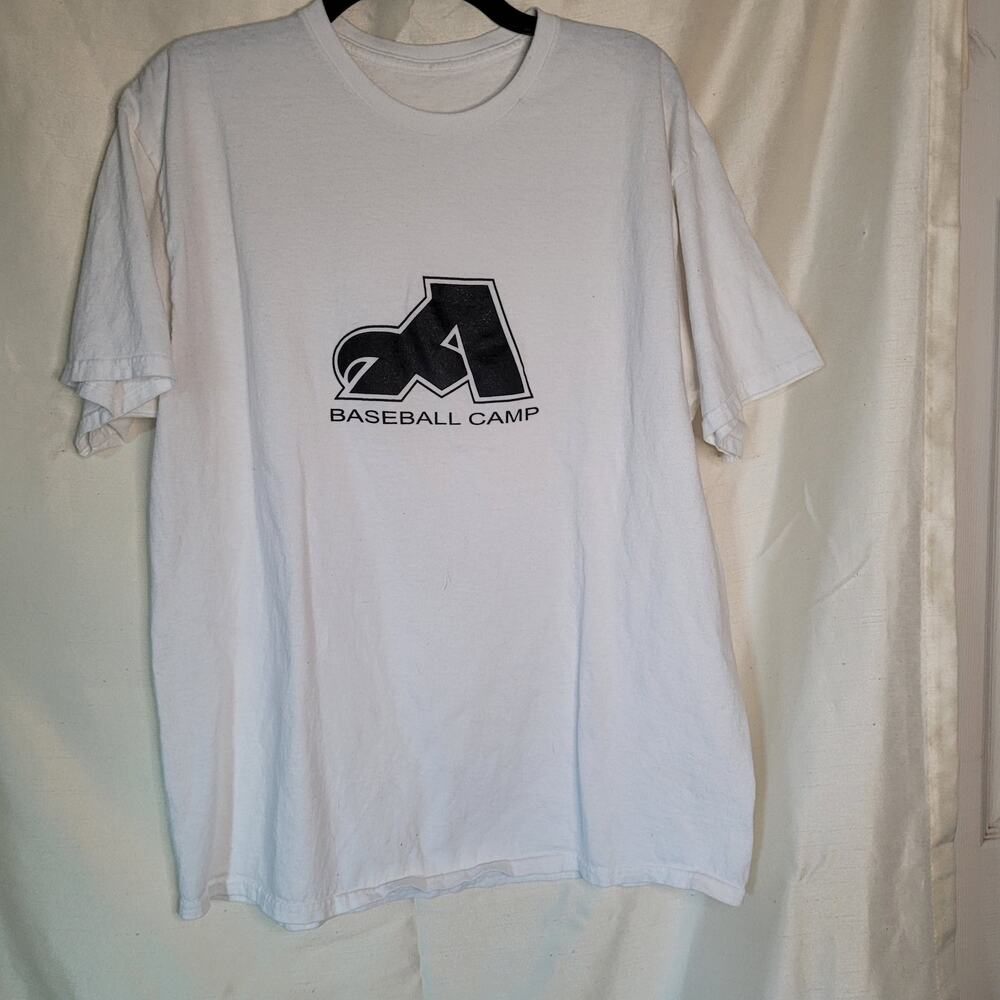 Baseball Camp White T-Shirt XL